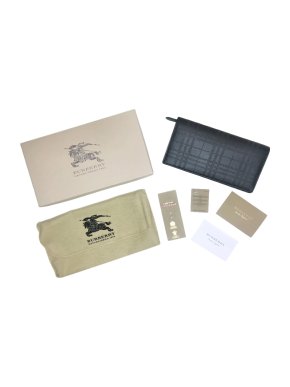 Burberry Black Perforated Check Continental Wallet