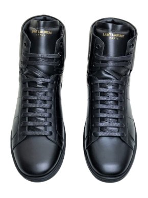 Saint Lauren Black Court Classic Leather High Tops