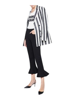 Rita Ora for Escada Black Ruffled Flare Jeans