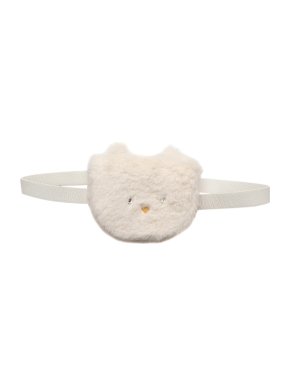 Bonpoint Kids Belt With Fur Cat Pouch Ecru