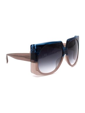 Sama Blue/Nude Oversized Square Sunglasses