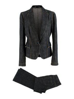 Gucci Denim Tailored Jacket & Heart Cut-Out Jeans
