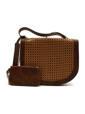 Stella McCartney Brown Vegetarian Leather Braided Alexa Bag