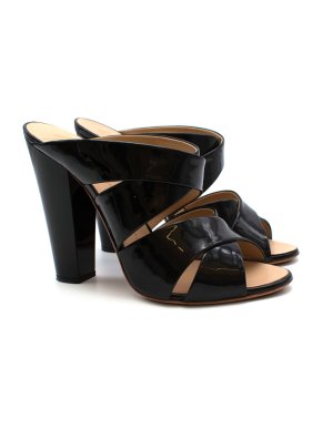 Giuseppe Zanotti Black Patent Leather Heeled Mules