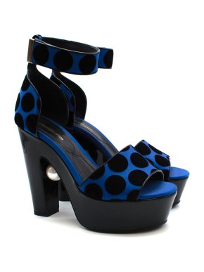 Nicholas Kirkwood Blue & Black Platform Pearl Sandals