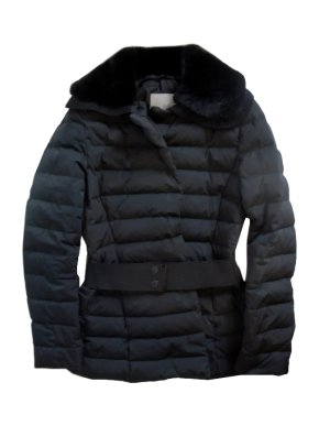 Moncler Black Down Belted Puffer Coat