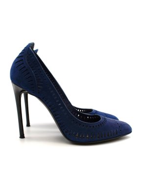 Tom Ford Blue Suede Lasercut Pumps