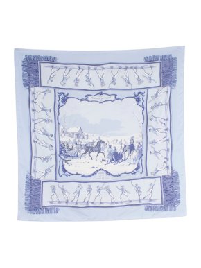 Hermes Les Plaisirs Du Froid Silk Scarf 90