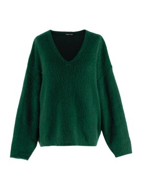 Tom Ford Green Mohair blend V Neck Oversized Knit Sweater
