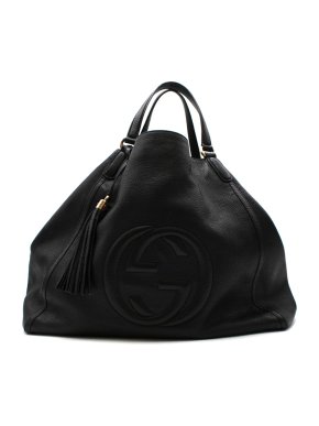 Gucci Black Leather Large Soho Tote Bag
