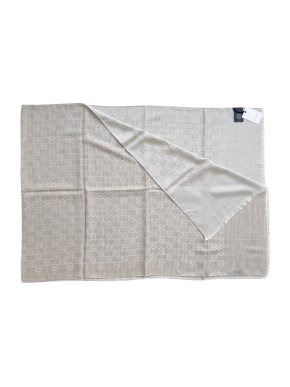 Gucci Beige Wool & Silk Monogram Reversible Scarf