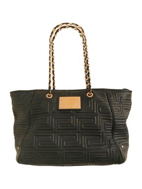 Gianni Versace Black Quilted Nappa Shoulder Bag