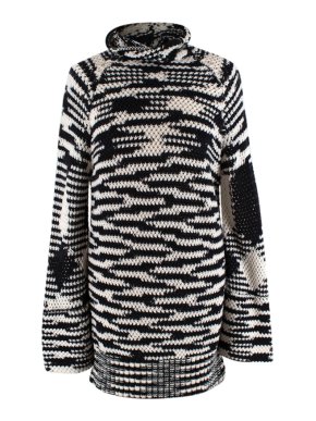 Missoni Black & White Wool blend Knit Roll Neck Sweater