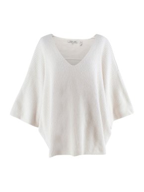 Helmut Lang Cashmere Blend Oversize White Knit Jumper