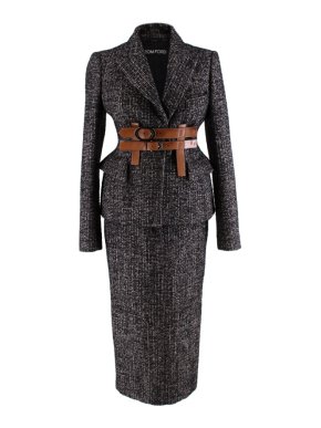 Tom Ford Brown & Black Wool blend Tweed 2-piece Suit