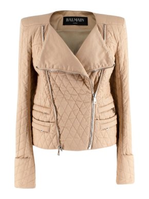 Balmain Beige Quilted Cotton Jacket