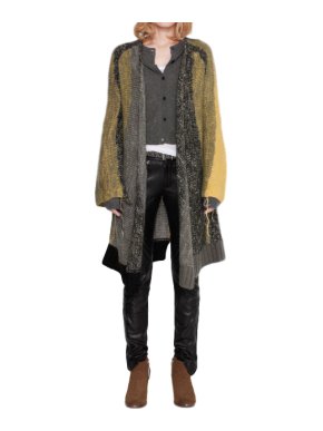 Zadig & Voltaire Deluxe Celia Wool Blend Striped Cardigan