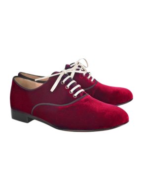 Christian Louboutin Red Velvet Lace-Ups