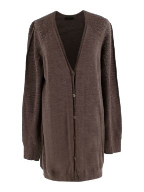 The Row Brown Wool & Cashmere blend Oversized Knit Cardigan