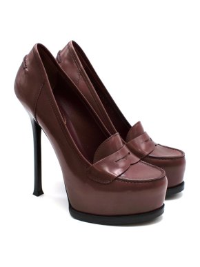 Yves Saint Laurent Cherry Leather Platform Pumps