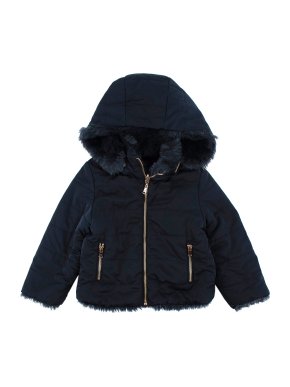 Tartine Et Chocolat Navy Padded Jacket with Faux Fur lining