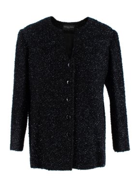 Stewart Parvin Black Lurex Textured Tweed Jacket