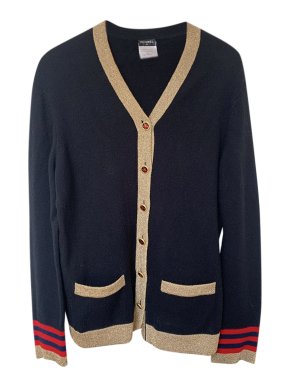 Chanel Paris/Moscow Cashmere Black Cardigan