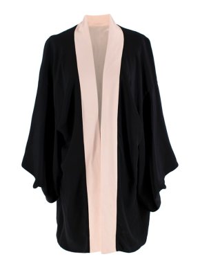 Agent Provocateur Black & Pink Silk Kimono Robe