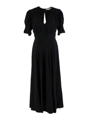 Kara Thoms Black Linen blend Handmade Maxi Dress