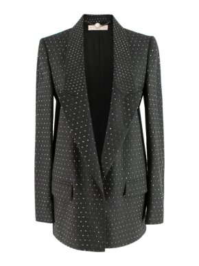 Stella McCartney Grey Studded Wool Single Breasted Blazer