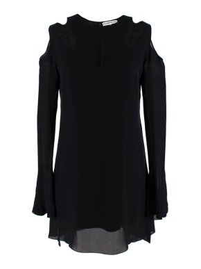 Roland Mouret Black Silk Cut-out Mini Dress