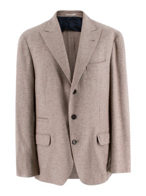 Brunello Cucinelli Cream Wool, Silk & Cashmere Tailored Jacket