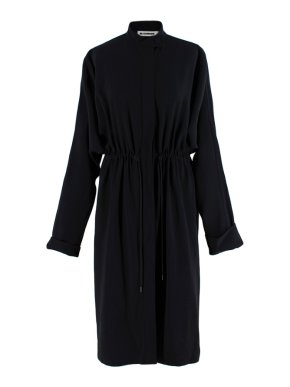 Jil Sander Navy Crepe Lightweight Coat