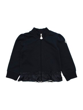 Moncler Navy Jersey Peplum Bomber Jacket