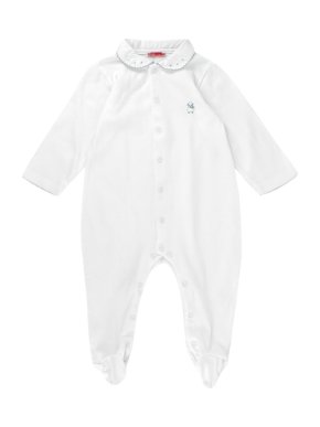 La Coqueta White Cotton Victoria Sheep Sleepsuit