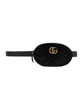 Gucci Marmont Black Velvet Belt Bag