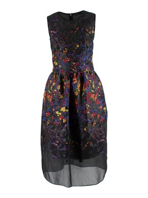 Malene Oddershede Bach Black Brocade Sleeveless Midi Dress
