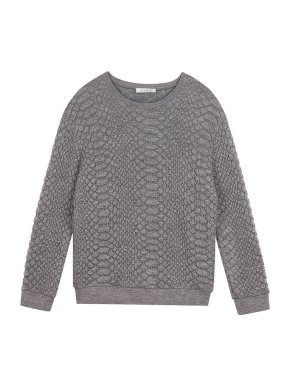 Sandro Grey Virgin Wool Blend Crew Neck Jumper