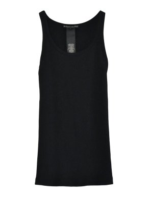 Ralph Lauren Black Label Ribbed Cotton Stretch Knit Top