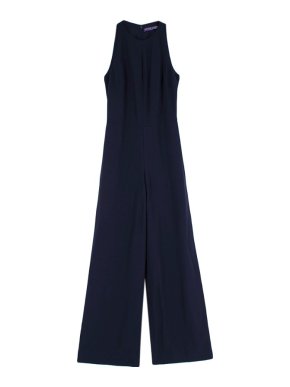 Ralph Lauren Collection Navy Cut-Out Sleeveless Jumpsuit
