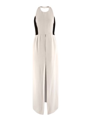 Christian Dior Black & Beige Open Back Halterneck Gown