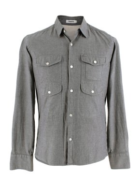J. Lindeberg Grey Cotton Shirt with Pocket Details
