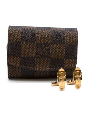 Louis Vuitton Gold Tone Trunk Latch Cufflinks
