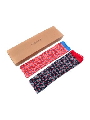 Anderson & Sheppard Set of 2 Red & Blue Cotton Neckerchiefs