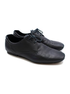 Prada Navy Leather Lace Soft Lace-up Shoes