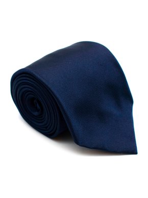 Dunhill Navy Silk Tie with Crest Embroidery