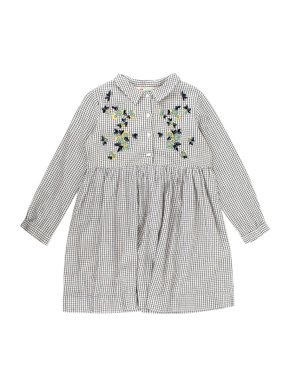 Bonpoint Embroidered Cotton Long-sleeve Check Dress