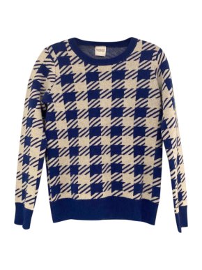 Madeleine Thompson Houndstooth Cashmere & Wool Knit Jumper