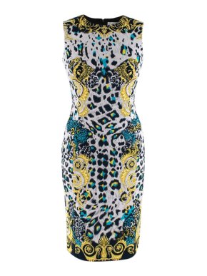 Versace Collection Baroque Leopard Print Dress
