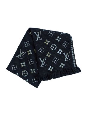 Louis Vuitton Black Logomania Shine Shawl